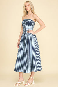 Emmett Stripe Tube Midi Dress