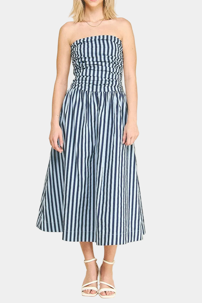 Emmett Stripe Tube Midi Dress