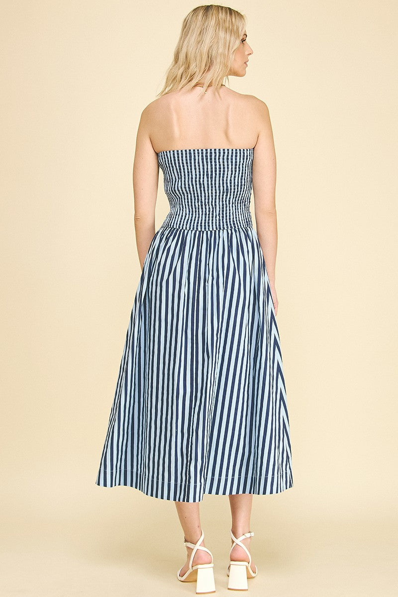 Emmett Stripe Tube Midi Dress