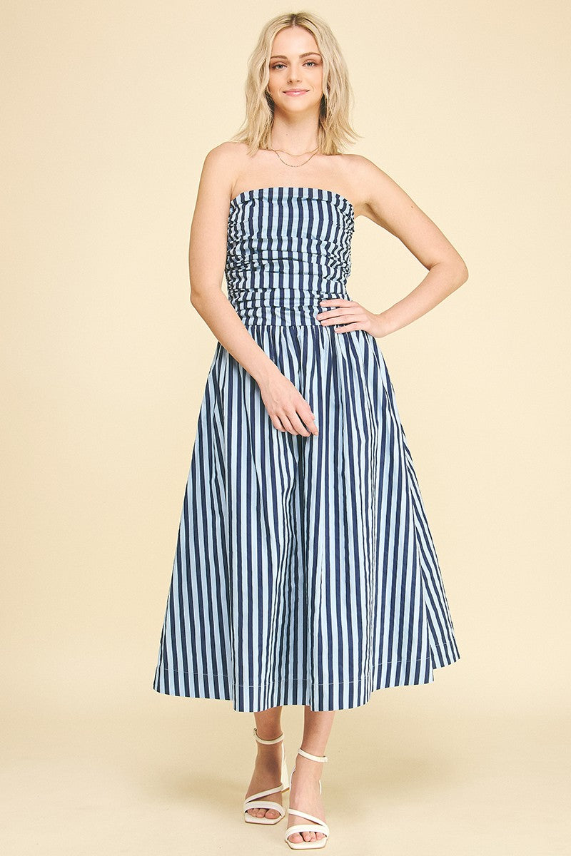 Emmett Stripe Tube Midi Dress