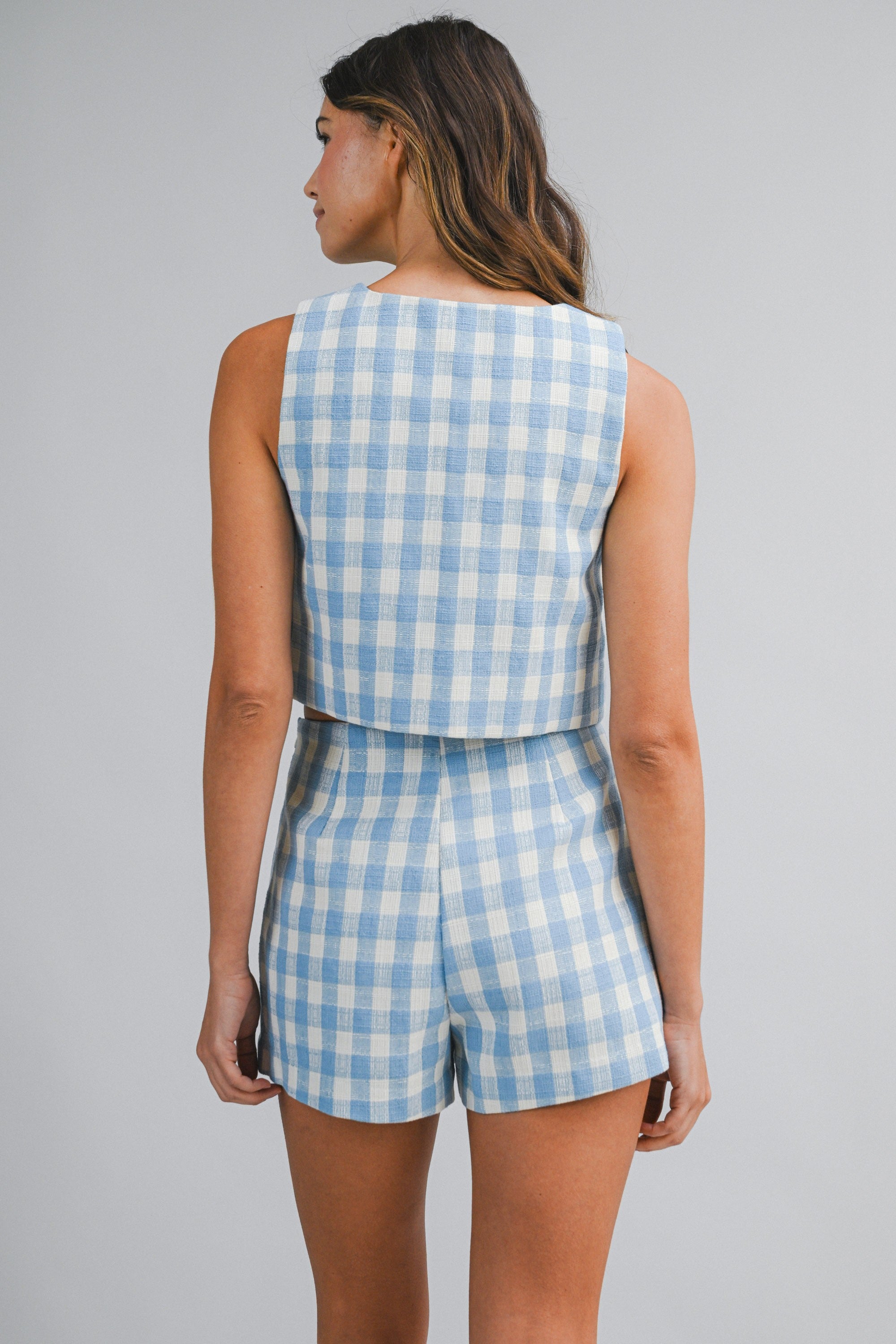 Bella Gingham Scallop Top & Skort Set