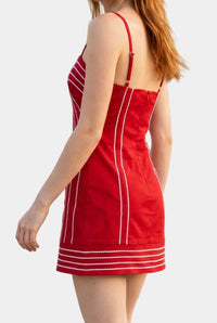 Maddox Embroidered Detail Mini Dress