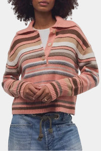 Free People Trading Up Stripe Polo Sweater