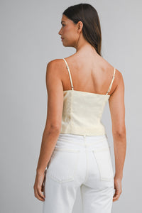 Nala Linen Tank Top in Butter Yellow