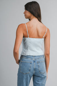 Nala Linen Tank Top in Light Blue
