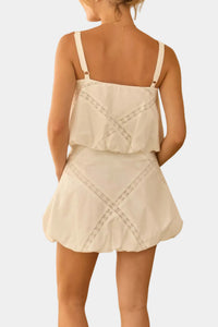 Kendra Lace Trim Bubble Top & Mini Skirt Set