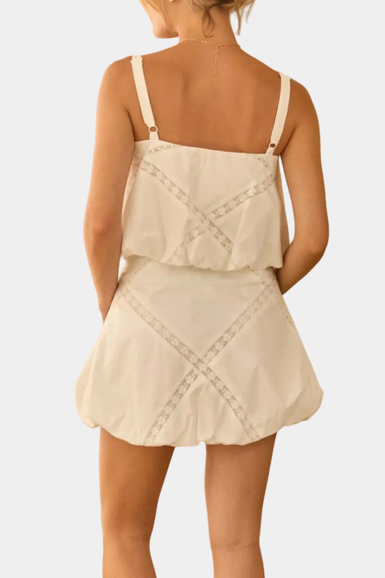Kendra Lace Trim Bubble Top & Mini Skirt Set