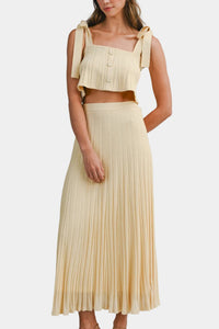 Poppy Pleated Knit Top & Midi Skirt Set