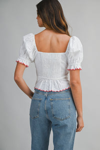 Piper Embroidery Short Sleeve Top