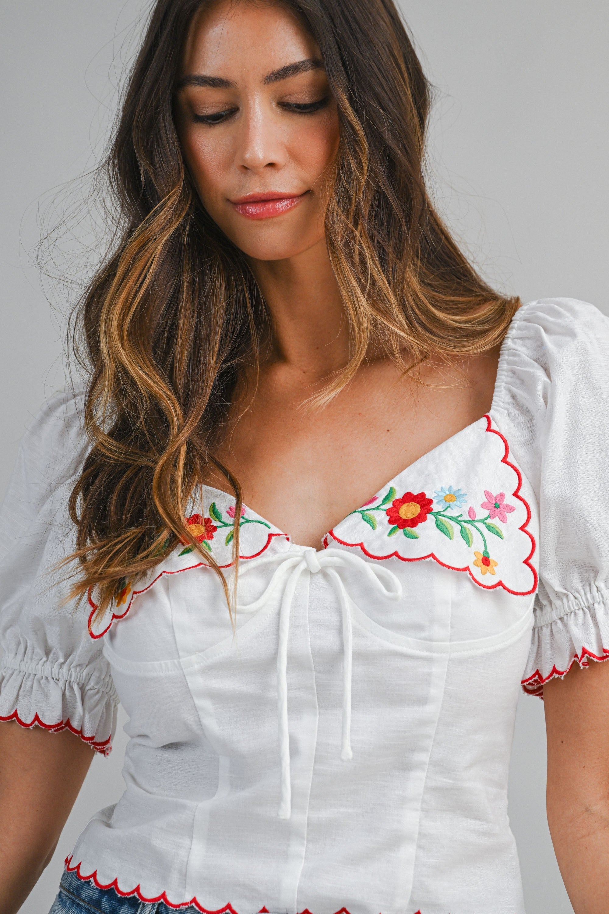 Piper Embroidery Short Sleeve Top