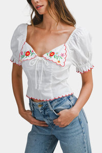Piper Embroidery Short Sleeve Top