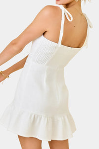Wren Tweed Mini Dress in White