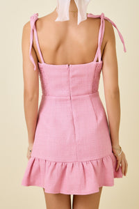 Wren Tweed Mini Dress in Pink