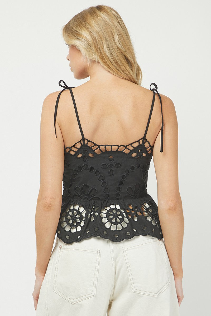 Jones Eyelet Peplum Top