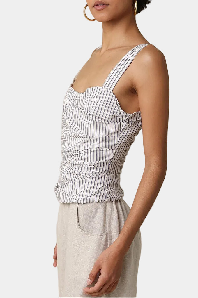 Jodi Striped Ruched Tank