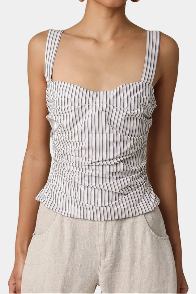 Jodi Striped Ruched Tank