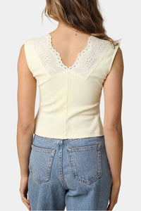 Parker Lace Up Scallop Trim Top