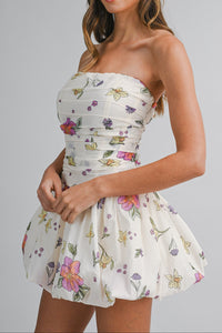 Emma Pleated Tube Bubble Mini Dress