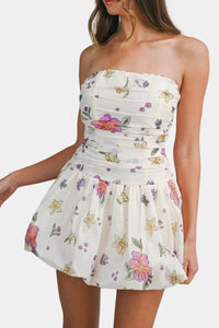 Emma Pleated Tube Bubble Mini Dress