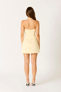 Briggs Strapless Mini Dress in Butter