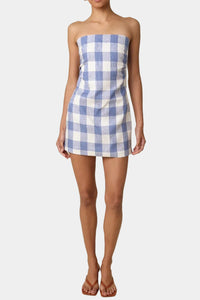 Gia Strapless Gingham Mini Dress