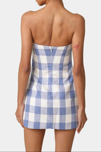 Gia Strapless Gingham Mini Dress