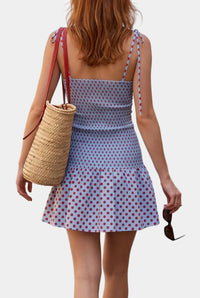 Jacie Polka Dot Pleated Mini Dress