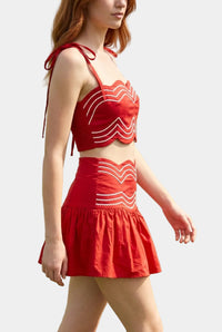 Lila Ruffle Skort Set in Red