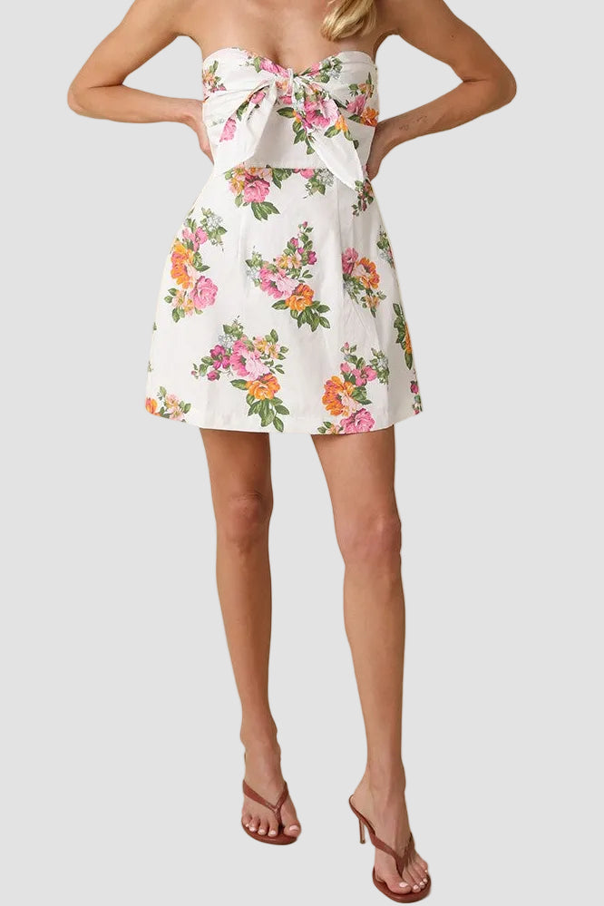 Leila Floral Strapless Mini Dress