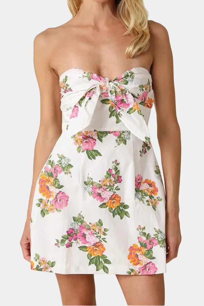 Leila Floral Strapless Mini Dress
