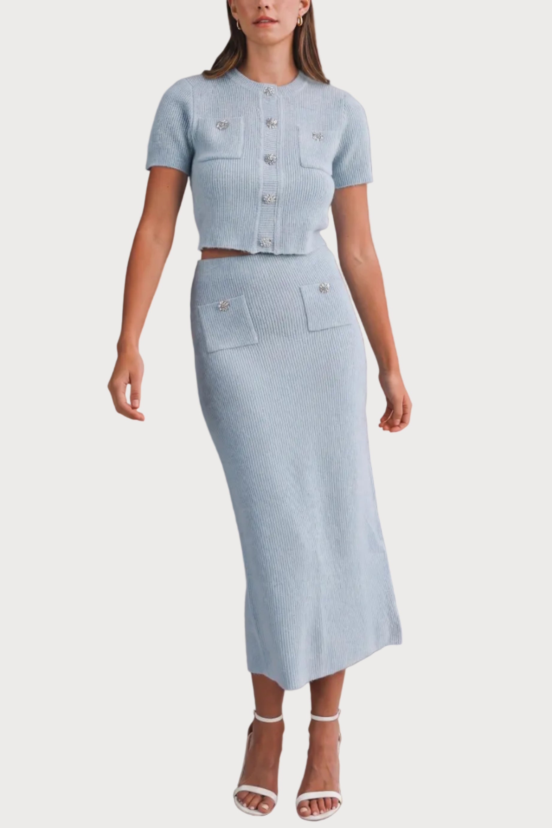 Alissa Jewel Sweater Top & Midi Skirt Set
