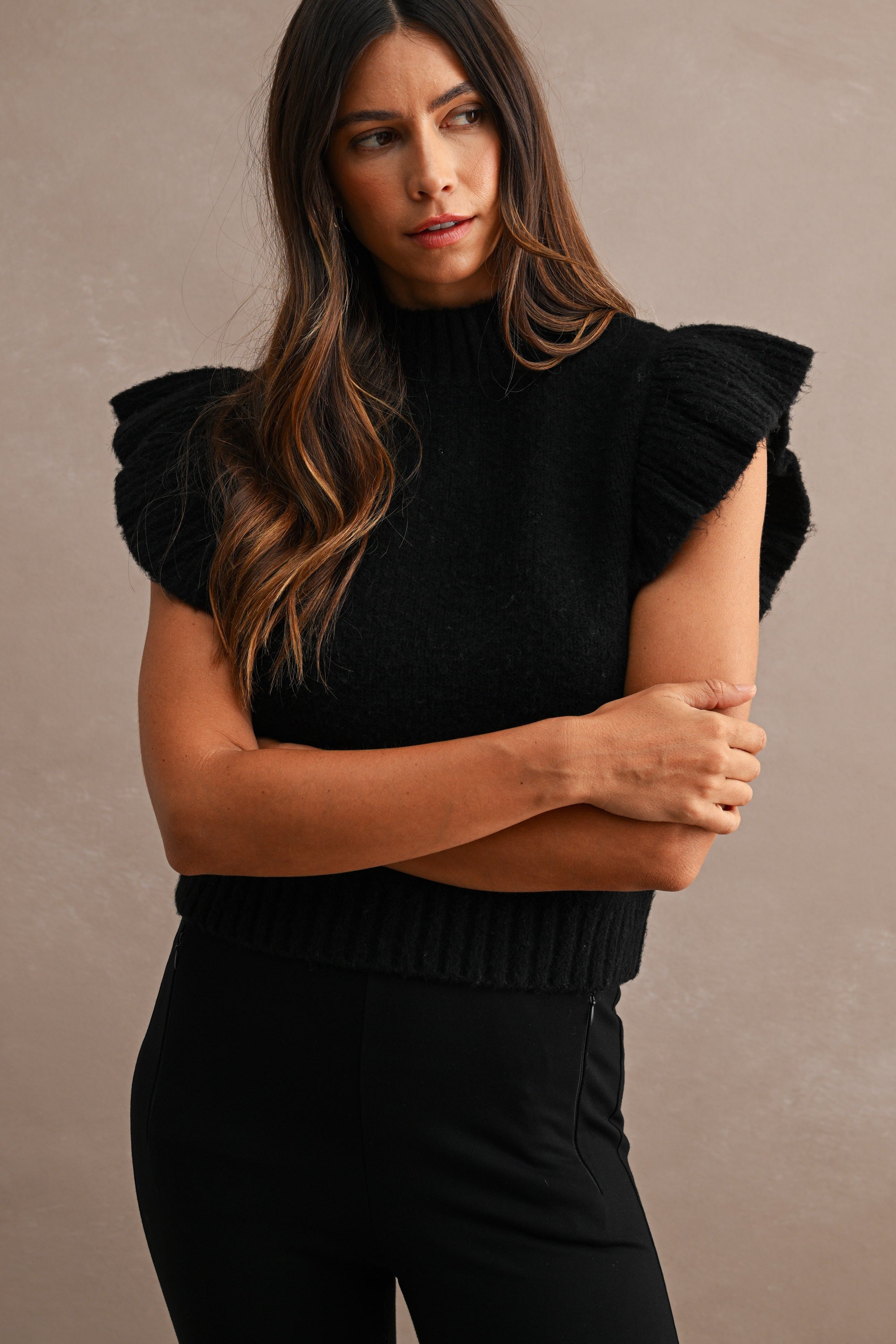 Mila Knitted Ruffle Vest