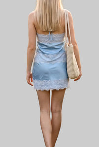 Evie Satin Lace Trim Halter Top & Skort Set