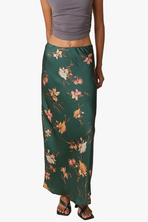 Esme Floral Satin Top & Maxi Skirt