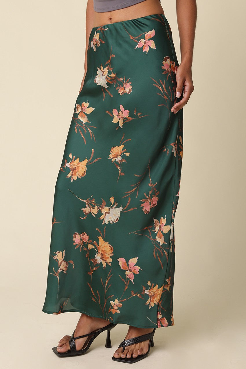 Esme Floral Satin Top & Maxi Skirt