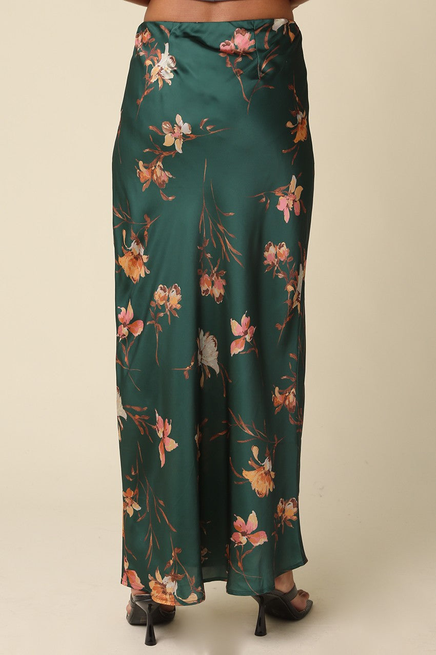 Esme Floral Satin Top & Maxi Skirt