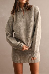 Lauren Knit Half-Zip Sweater & Mini Skirt Set