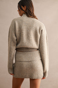 Lauren Knit Half-Zip Sweater & Mini Skirt Set