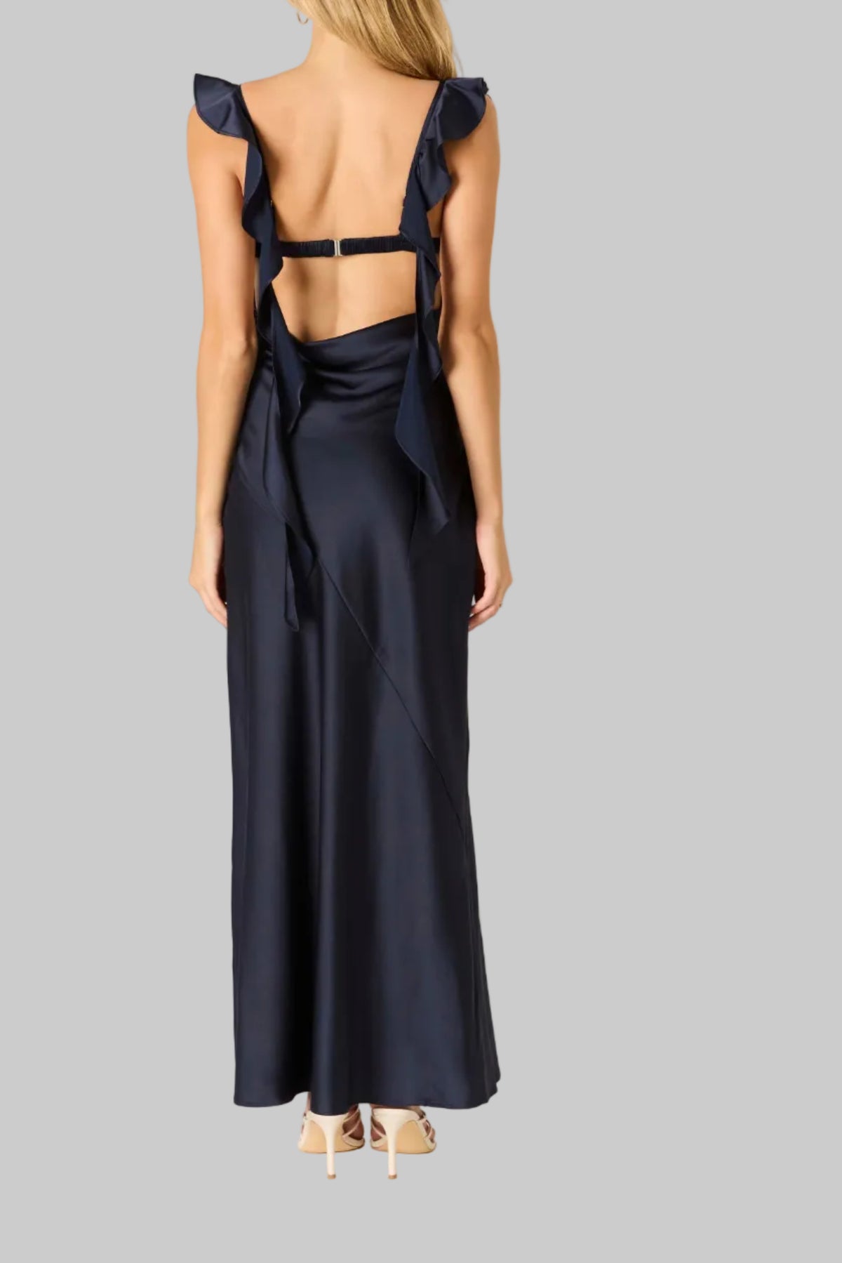 Addison Ruffled Maxi Dress In Midnight