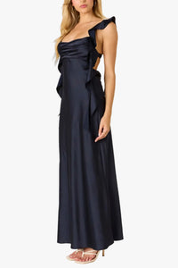 Addison Ruffled Maxi Dress in Midnight