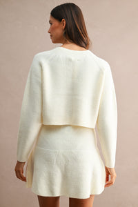 Annie Knit Sweater & Skirt Set in Cream