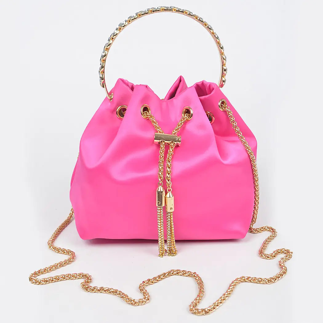 Tillie Top Handle Satin Bucket Bag