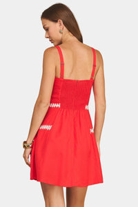 Vera Whipstitch Crochet Embroidery Mini Dress
