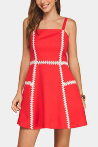 Vera Whipstitch Crochet Embroidery Mini Dress
