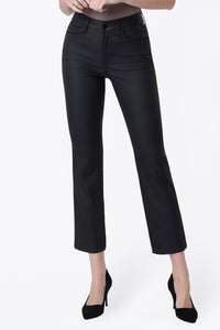 Alba High Rise Coated Ankle Slim Straight Jeans