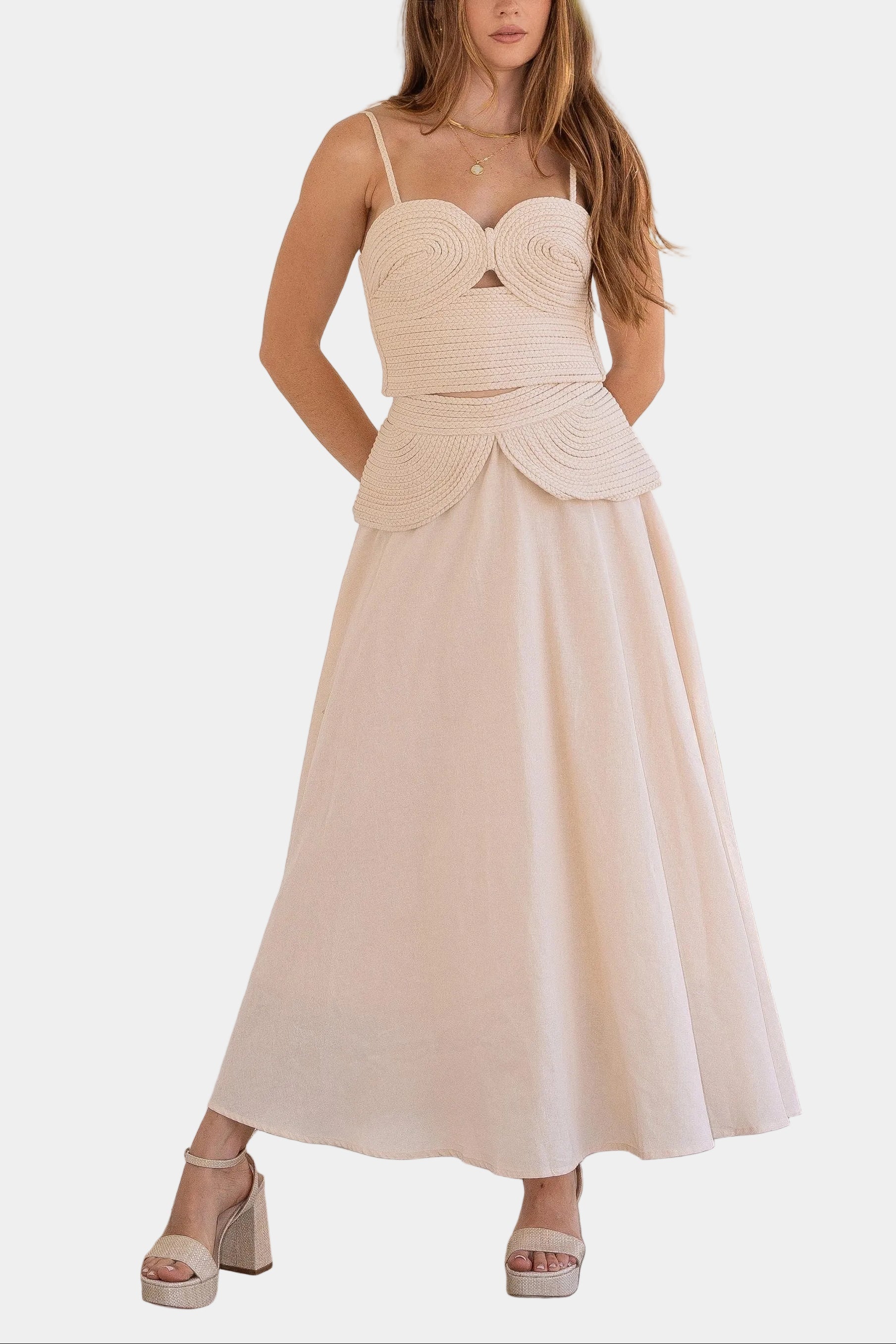 Banks Braided Crop Top & Midi Skirt Set