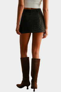 Hanna Leopard Faux Leather Skort