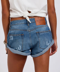 One Teaspoon Bandits Low Waist Denim Shorts in Pacifica