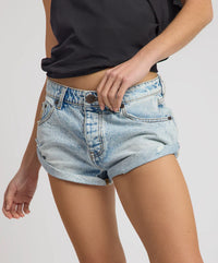 One Teaspoon Bandits Low Waist Denim Shorts in Whisper Blue
