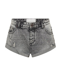 One Teaspoon Bandits Low Waist Denim Shorts in Soft Grey